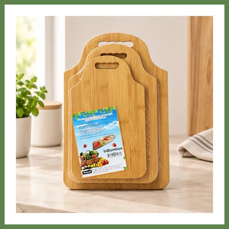 HOBİBAHÇEM 3 Parça Bambu Kesim Panosu HB006