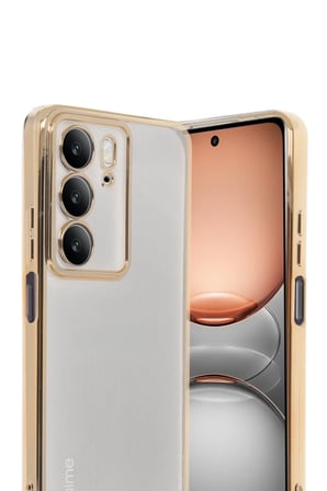 HOBİBAHÇEM Realme C75 4G Uyumlu Kılıf Lensli Silikon - Gold HB006