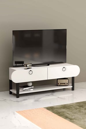 HOBİBAHÇEM Setro TV Ünitesi Beyaz 110 cm HB006