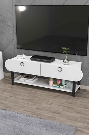 HOBİBAHÇEM Setro TV Ünitesi Beyaz 110 cm HB006