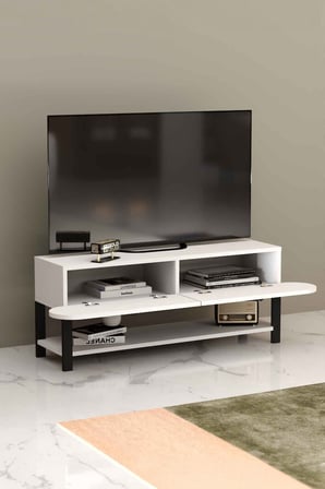 HOBİBAHÇEM Setro TV Ünitesi Beyaz 110 cm HB006