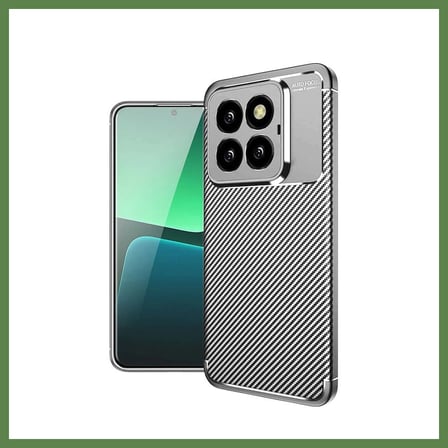 HOBİBAHÇEM Mi 14T Pro Uyumlu Kılıf Auto Focus Karbon Kapak - Gri HB006