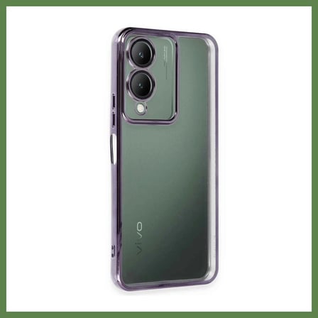 HOBİBAHÇEM Vivo Y17S Uyumlu Kılıf Lensli Silikon - Mor HB006