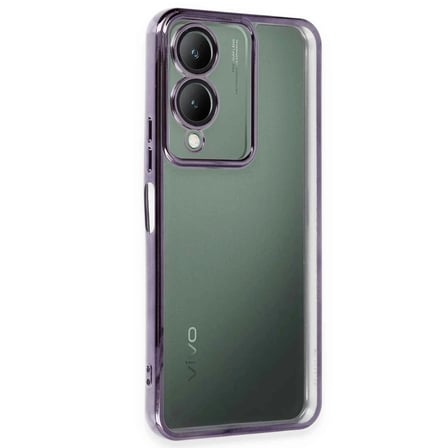 HOBİBAHÇEM Vivo Y17S Uyumlu Kılıf Lensli Silikon - Mor HB006