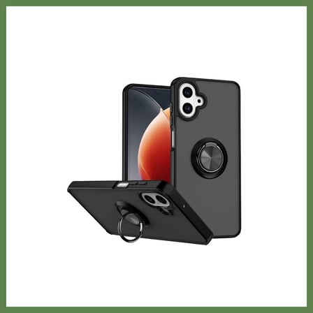 HOBİBAHÇEM Samsung Galaxy A07 4G Uyumlu Montreal Yüzüklü Silikon Kapak - Siyah HB006