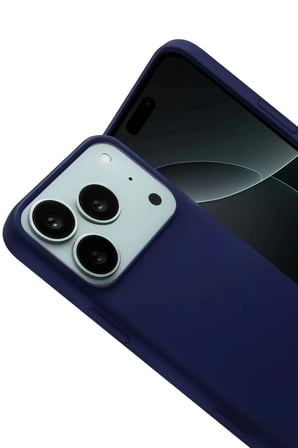 HOBİBAHÇEM iPhone 17 Pro Uyumlu Nano içi Kadife Silikon - Lacivert HB006