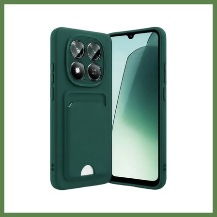 HOBİBAHÇEM Redmi Note 15 Pro 5G Uyumlu Kelvin Kartvizitli Silikon - Koyu Yeşil HB006
