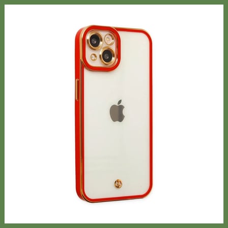 HOBİBAHÇEM iPhone 14 Plus Uyumlu Kılıf Liva Lens Silikon - Kırmızı HB006