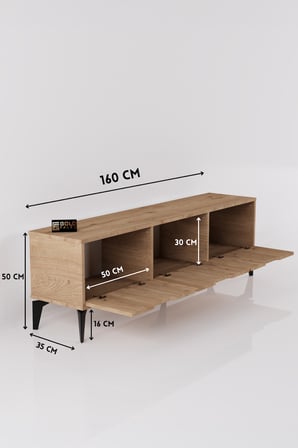 HOBİBAHÇEM Royal TV Sehpası Suntalam Bej 160x35 HB006