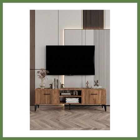 HOBİBAHÇEM Vera TV Sehpası Suntalam Kahverengi 160x35 cm HB006