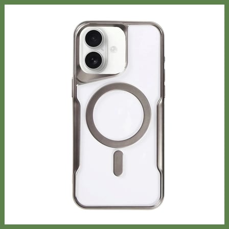 HOBİBAHÇEM iPhone 16 Plus Uyumlu Kılıf Boyi Magsafe Silikon Kapak - Titan Gri HB006