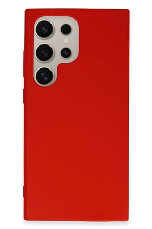 HOBİBAHÇEM Samsung Galaxy S24 Ultra Uyumlu Kılıf First Silikon - Kırmızı HB006