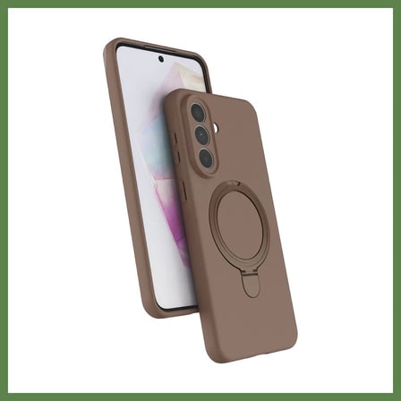 HOBİBAHÇEM Samsung Galaxy A57 5G Uyumlu Regal Magsafe Standlı Kapak - Çöl Titanyum HB006