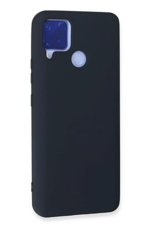 HOBİBAHÇEM Realme C15 Uyumlu Kılıf Nano içi Kadife Silikon - Lacivert HB006