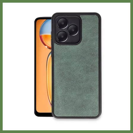 HOBİBAHÇEM Realme Note 50 4G Uyumlu Kılıf Aras Deri Kapak - Koyu Yeşil HB006