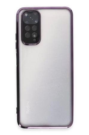 HOBİBAHÇEM Redmi Note 11 Uyumlu Kılıf Lensli Silikon - Mor HB006