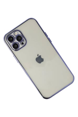 HOBİBAHÇEM iPhone 12 Pro Uyumlu Kılıf Lensli Silikon - Mor HB006