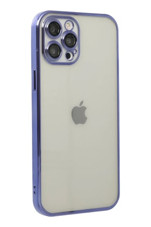 HOBİBAHÇEM iPhone 12 Pro Uyumlu Kılıf Lensli Silikon - Mor HB006