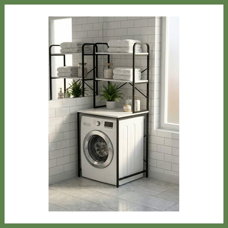 HOBİBAHÇEM Çamaşır Makinesi Üstü Raf Siyah 70 cm HB006