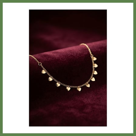 HOBİBAHÇEM Gold Pirinç Kalp Model Kadın Kolye HB006