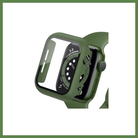 HOBİBAHÇEM Watch 45mm Uyumlu Camlı Kasa Ekran Koruyucu - Koyu Yeşil HB006