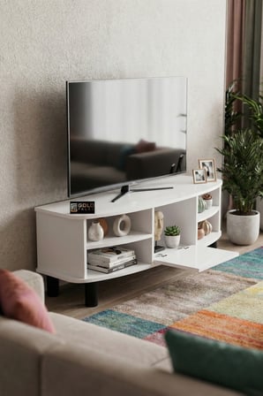 HOBİBAHÇEM Vienna TV Sehpası Suntalam Beyaz 136x44 cm HB006
