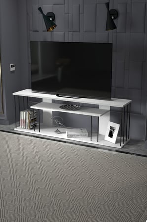 HOBİBAHÇEM Gzd Plus TV Ünitesi Beyaz 140 cm HB006