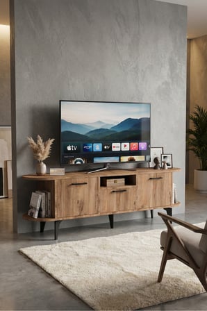 HOBİBAHÇEM Mira TV Sehpası Suntalam Siyah 160x35 cm HB006