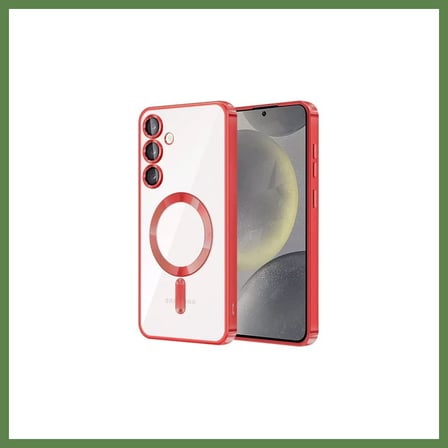 HOBİBAHÇEM Samsung Galaxy S23 Uyumlu Kılıf Kross Magneticsafe Kapak - Kırmızı HB006