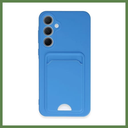 HOBİBAHÇEM Samsung Galaxy A35 5G Uyumlu Kılıf Kelvin Kartvizitli Silikon - Mavi HB006