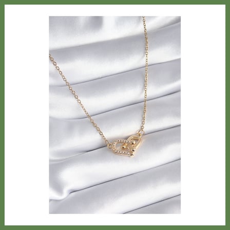HOBİBAHÇEM 316L Çelik Gold Renk Zirkon Taşlı Model Kadın Kolye HB006