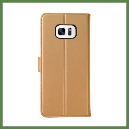 HOBİBAHÇEM Samsung Galaxy S7 Uyumlu Edge Trend S Plus Kapaklı Kılıf - Gold HB006