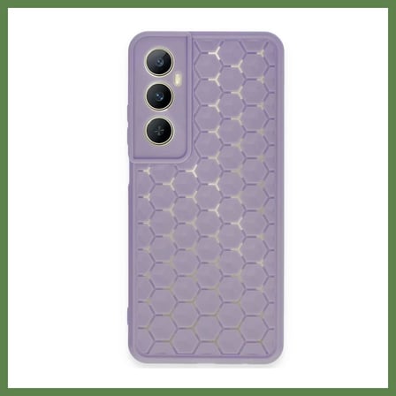 HOBİBAHÇEM Realme C65 Uyumlu Kılıf Petek Silikon Kapak - Lila HB006