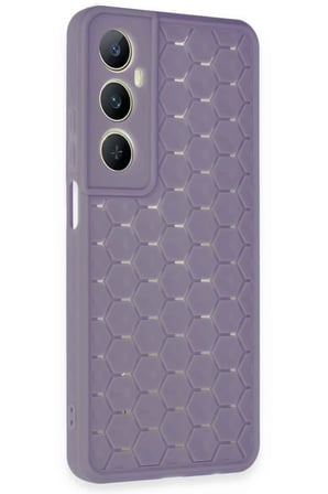 HOBİBAHÇEM Realme C65 Uyumlu Kılıf Petek Silikon Kapak - Lila HB006