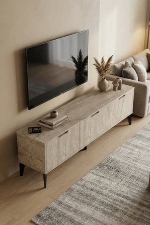 HOBİBAHÇEM Royal TV Sehpası Suntalam Ekru 160x35 HB006