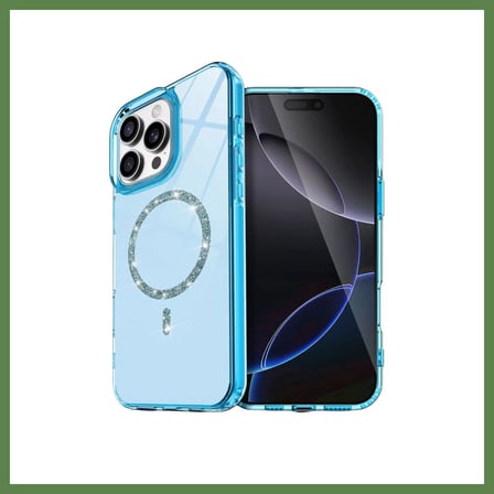 HOBİBAHÇEM iPhone 16 Pro Max Uyumlu Live Diamond Magsafe Kapak - Mavi HB006