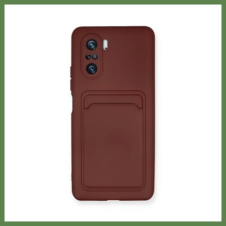 HOBİBAHÇEM Poco F3 Uyumlu Kılıf Kelvin Kartvizitli Silikon - Bordo HB006
