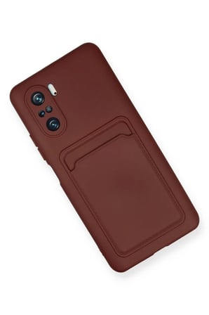 HOBİBAHÇEM Poco F3 Uyumlu Kılıf Kelvin Kartvizitli Silikon - Bordo HB006