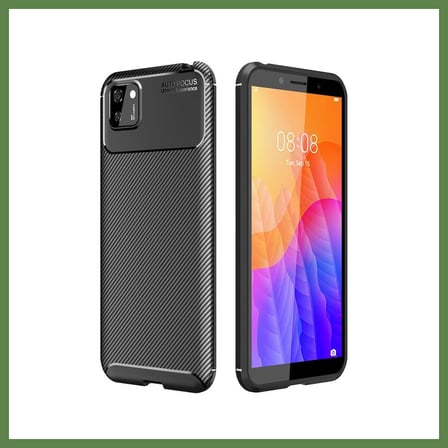Hobi̇Bahçem Huawei Y5P Uyumlu Kılıf Auto Focus Karbon Kapak - Siyah Hb006