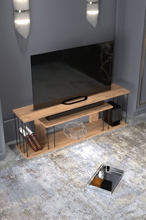 HOBİBAHÇEM Gzd Plus TV Ünitesi Kahverengi Çam HB006