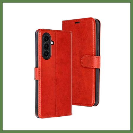 HOBİBAHÇEM Samsung Galaxy A56 Uyumlu Kılıf Trend S Plus Kapaklı Kılıf - Kırmızı HB006