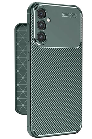 HOBİBAHÇEM Samsung Galaxy A56 Uyumlu Kılıf Auto Focus Karbon Kapak - Koyu Yeşil HB006