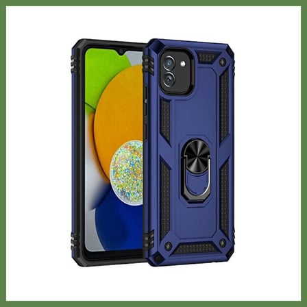 HOBİBAHÇEM Samsung Galaxy A03 Uyumlu Kılıf Sofya Yüzüklü Silikon Kapak - Lacivert HB006