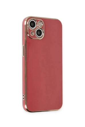 HOBİBAHÇEM iPhone 15 Uyumlu Kılıf Volet Silikon - Kırmızı HB006
