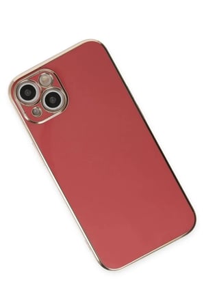 HOBİBAHÇEM iPhone 15 Uyumlu Kılıf Volet Silikon - Kırmızı HB006