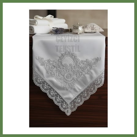 HOBİBAHÇEM Fransız Dantelli, Çeyizlik Bohça Kahverengi HB006
