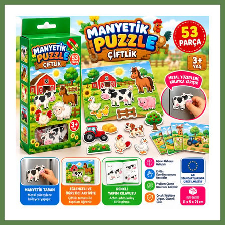 HOBİBAHÇEM 1345 MANYETİK ÇİFTLİK PUZZLE HB006