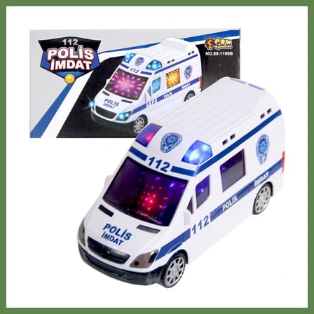 HOBİBAHÇEM 112 Polis İmdat 3D Işıklı Sesli Polis Aracı HB006
