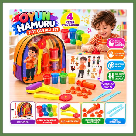 HOBİBAHÇEM 6717 OYUN HAMUR SET GUPİ SIRT ÇNT 4X50GR GUP HB006