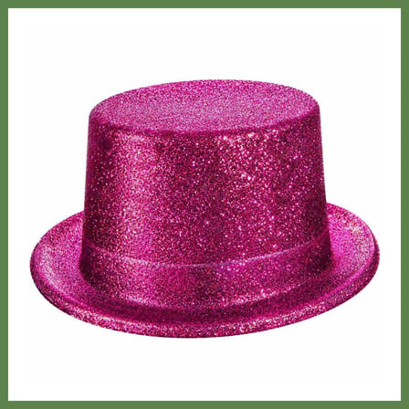 HOBİBAHÇEM Fuşya Simli Glitter Silindir Parti Şapkası HB006